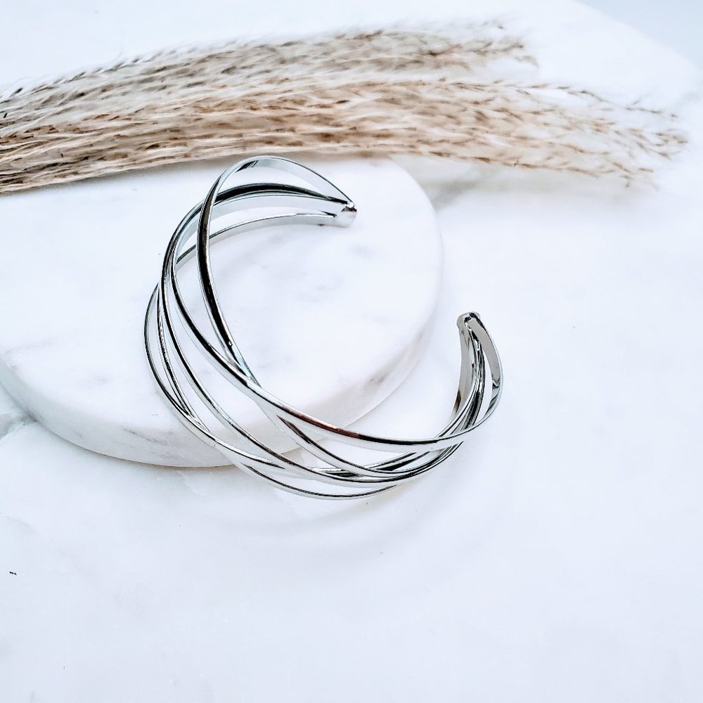 5 for $25 Silver Color Statement Bracelet - Picture 5 of 7